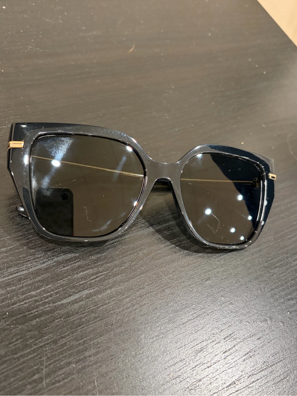 Michael Kors Black Sunglasses with Gold-Trim Temples